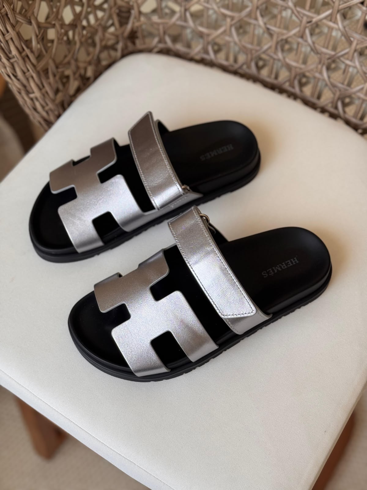 Hermès Chypre Matte Suede & Leather Flat Sandals – Ultimate Luxury Comfort Slide Collection
