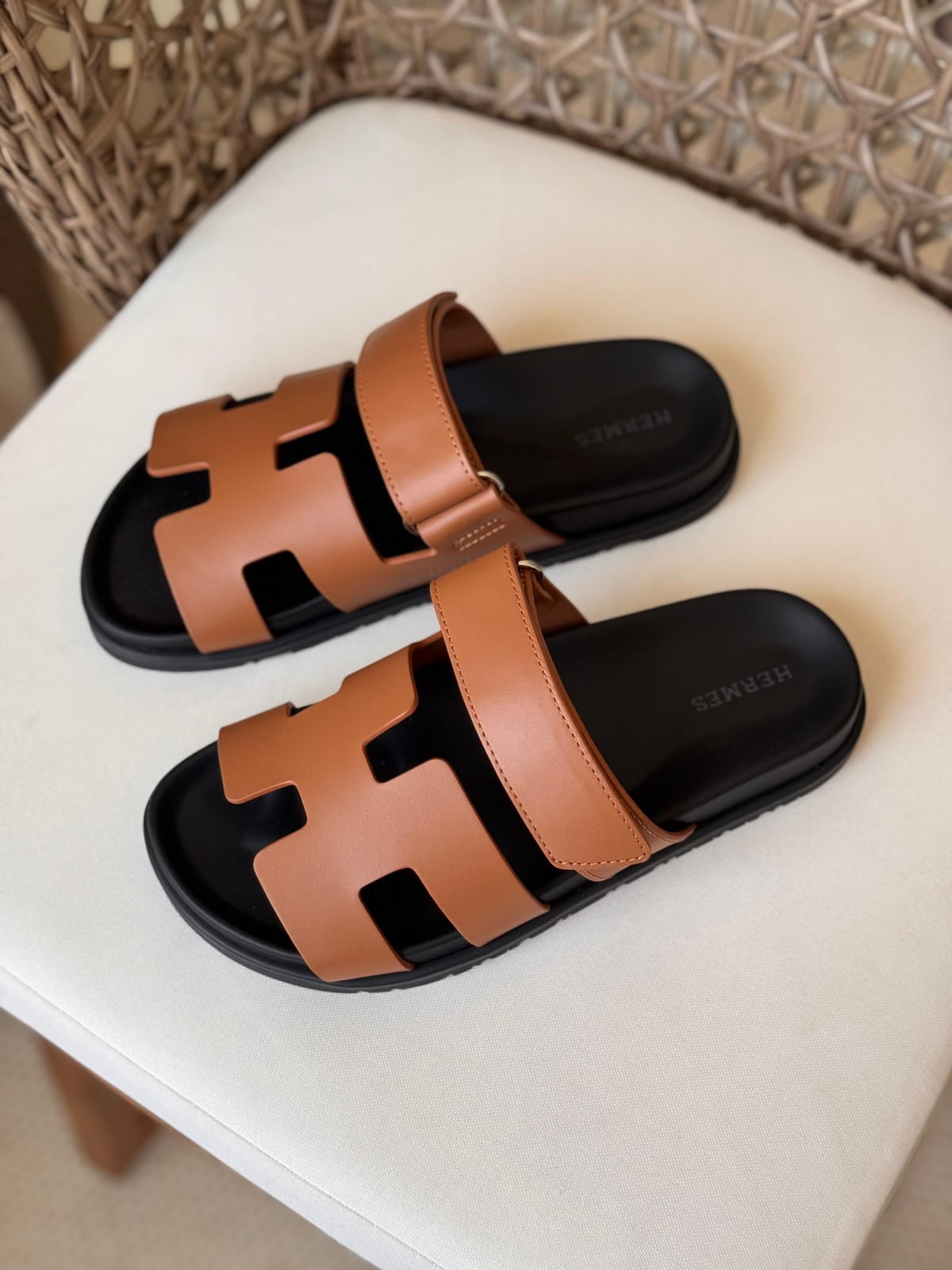 Hermès Chypre Matte Suede & Leather Flat Sandals – Ultimate Luxury Comfort Slide Collection