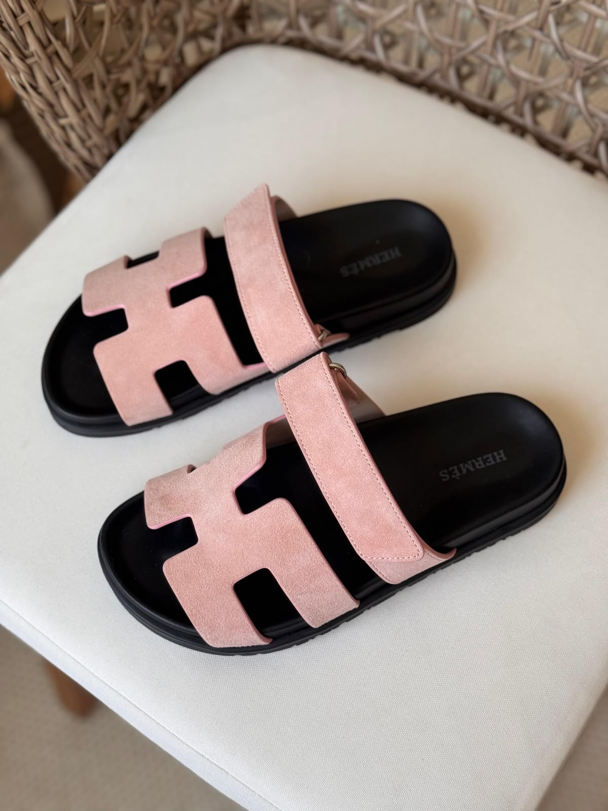 Hermès Chypre Matte Suede & Leather Flat Sandals – Ultimate Luxury Comfort Slide Collection
