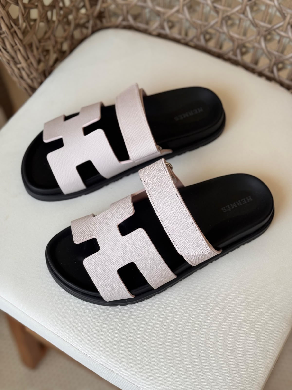 Hermès Chypre Matte Suede & Leather Flat Sandals – Ultimate Luxury Comfort Slide Collection