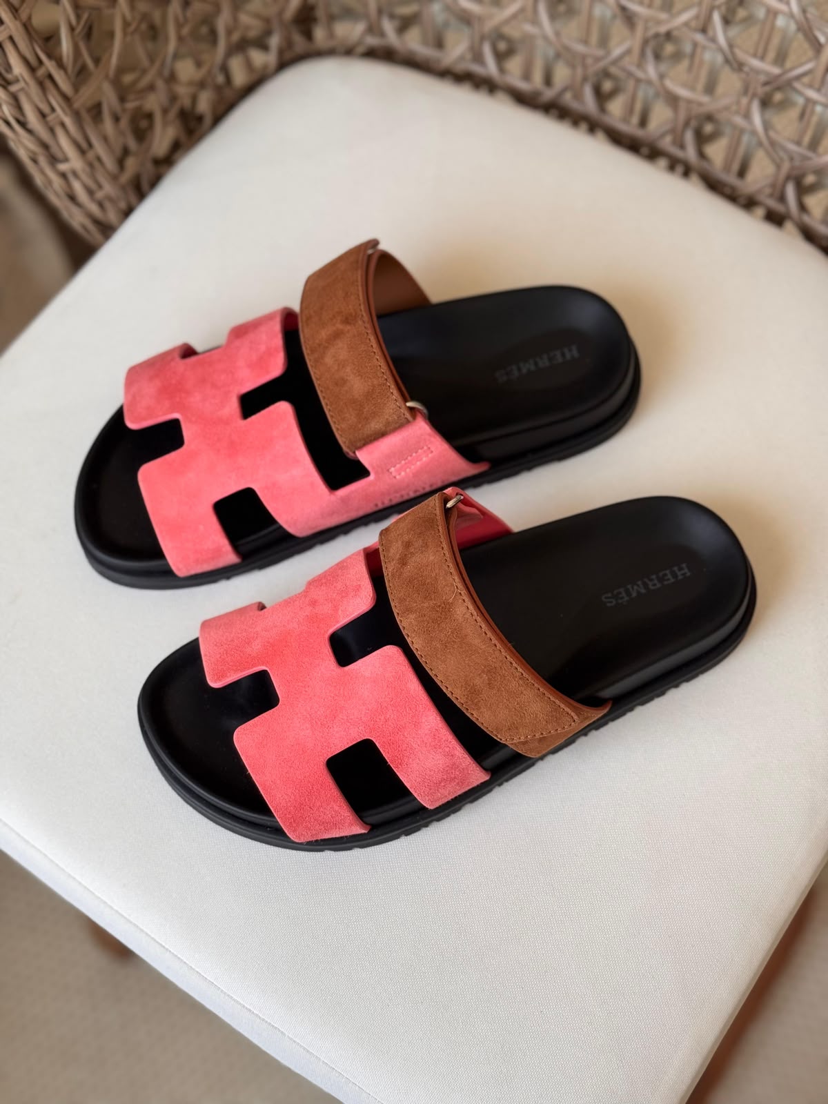 Hermès Chypre Matte Suede & Leather Flat Sandals – Ultimate Luxury Comfort Slide Collection