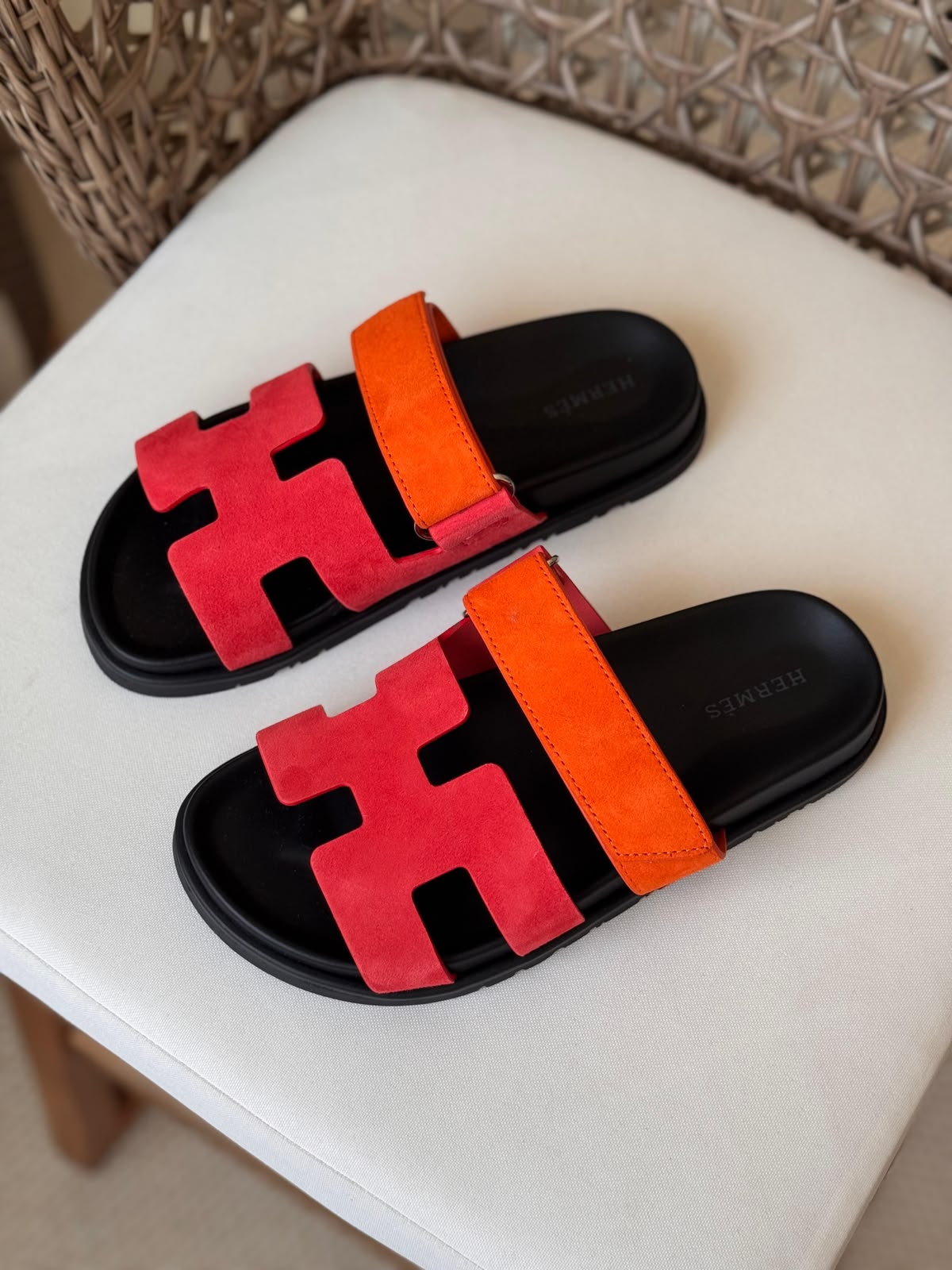 Hermès Chypre Matte Suede & Leather Flat Sandals – Ultimate Luxury Comfort Slide Collection
