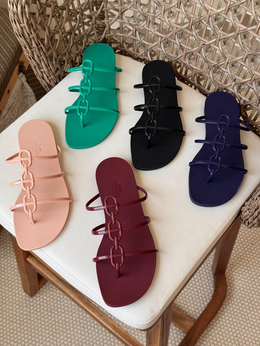 Hermès Aloha Chaine d'Ancre Jelly Sandals – Premium Waterproof Summer Slide Collection