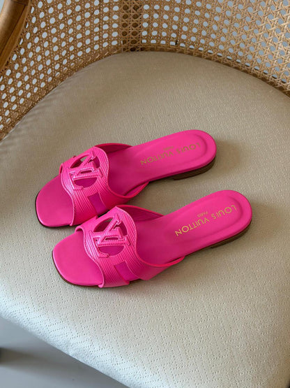 Louis Vuitton Lock It Leather Mule Slides – Premium Cut-Out LV Logo Flats & Block Heels