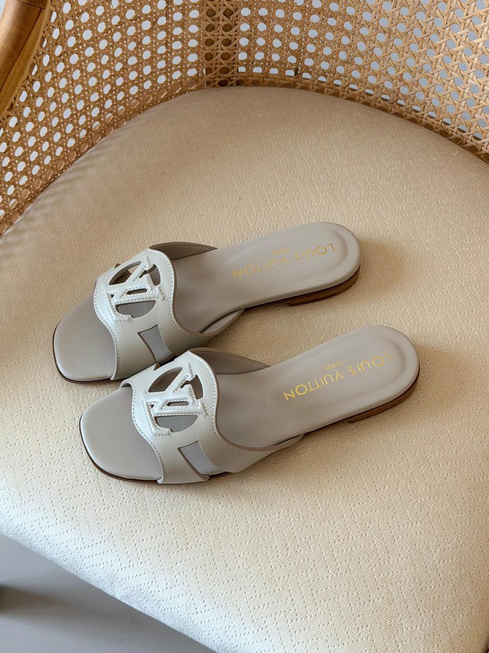 Louis Vuitton Lock It Leather Mule Slides – Premium Cut-Out LV Logo Flats & Block Heels